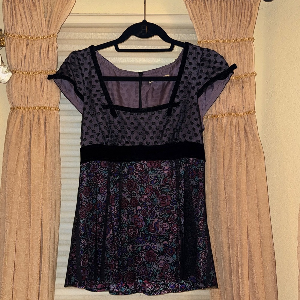 Nanette Lepore Silk and Mesh Blouse